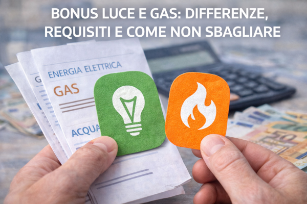 bonus luce e gas differenze